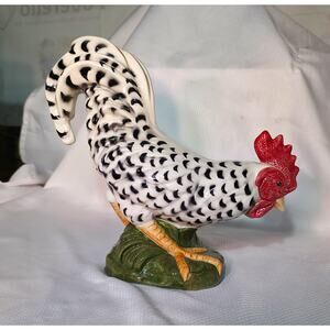 Fitz & Floyd Porcelain Rooster Figurine Hand-Painted Farmhouse Country Décor